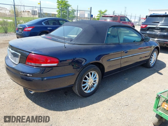 2001 Chrysler Sebring Limited with VIN 1C3EL65UX1N698895, listed as a IAAI auction lot 42208161 with 126,349 mi miles and . Bid and sale history available at DreamBid. Image 4.