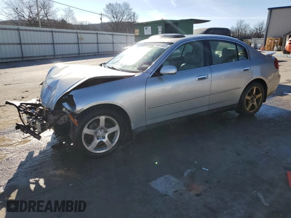 2004 Infiniti G35 w/Leather with VIN JNKCV51E24M614955, listed as a Copart auction lot 46653685 with 187,864 mi miles and Salvage Title. Bid and sale history available at DreamBid. Image 1.