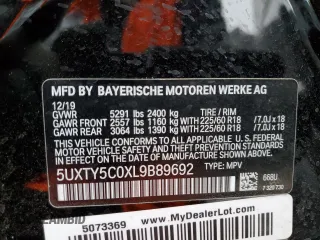2020 BMW X3 xDrive30i z VIN 5UXTY5C0XL9B89692, wystawiony jako Copart lot #43006555 z przebiegiem 44 757 mil mil oraz Szkody całkowita. Historia ofert i sprzedaży dostępna na DreamBid. Obrazek 14.