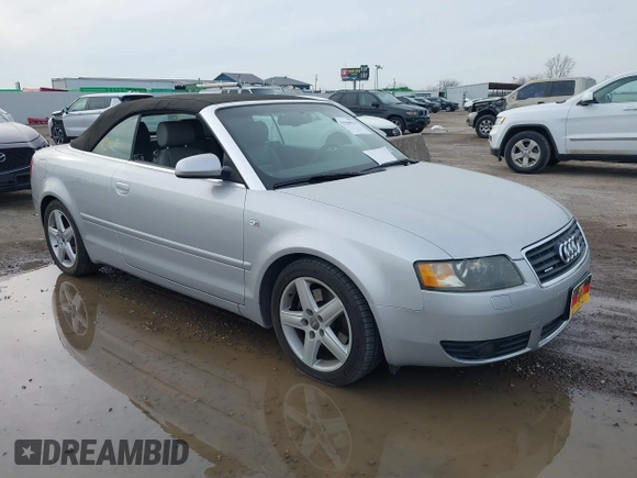 2006 Audi A4 3.0L with VIN WAUDT48H26K004202, listed as a IAAI auction lot 41564623 with 81,047 mi miles. Bid and sale history available at carsss.com. Image 1.