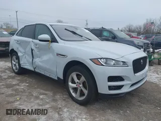 2018 Jaguar F-PACE 30t Premium with VIN SADCJ2GX3JA236084, listed as a IAAI auction lot 41374898 with 110,053 mi miles. Bid and sale history available at carsss.com. Image 1.