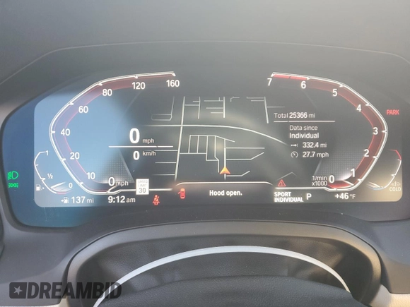 2022 BMW 4 Series 430i xDrive with VIN WBA73AP08NCH76285, listed as a Copart auction lot 85559554 with 25,366 mi miles and Salvage Title. Bid and sale history available at DreamBid. Image 9.