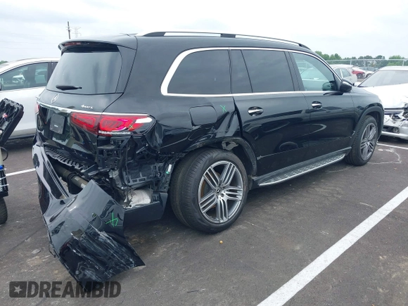 2021 Mercedes-Benz GLS 450 with VIN 4JGFF5KE7MA424253, listed as a IAAI auction lot 42254724 with 45,504 mi miles and . Bid and sale history available at DreamBid. Image 4.