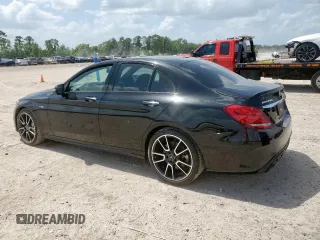 2018 Mercedes-Benz C 43 AMG with VIN 55SWF6EB2JU257667, listed as a Copart auction lot 51539385 with 48,258 mi miles and Salvage title. Bid and sale history available at DreamBid. Image 2.