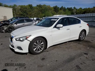 2015 Infiniti Q50 Premium with VIN JN1BV7AR9FM424054, listed as a Copart auction lot 56293565 with 106,382 mi miles and Salvage title. Bid and sale history available at DreamBid. Image 1.