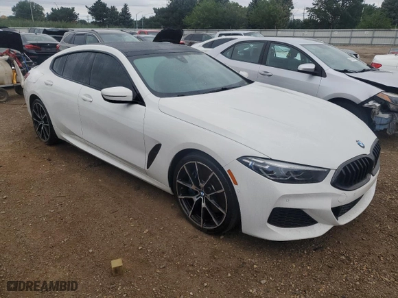 2021 BMW 8 Series 840i with VIN WBAGV4C08MCF11592, listed as a Copart auction lot 65170264 with 63,929 mi miles and Salvage Title. Bid and sale history available at carsss.com. Image 4.