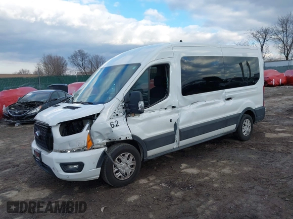 2021 Ford Transit Passenger XL with VIN 1FBAX2C82MKA32735, listed as a IAAI auction lot 41312892 with 62,053 mi miles and . Bid and sale history available at DreamBid. Image 21.