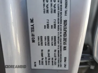 2018 Tesla Model 3 Long Range Battery with VIN 5YJ3E1EB4JF074295, listed as a Copart auction lot 74775384 with 83,515 mi miles and Salvage Title. Bid and sale history available at DreamBid. Image 12.