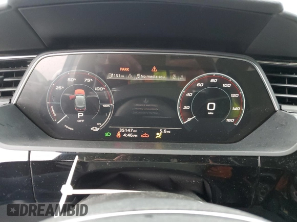 2021 Audi e-tron Sportback Prestige with VIN WA13AAGE2MB020112, listed as a Copart auction lot 44915684 with 35,147 mi miles and . Bid and sale history available at DreamBid. Image 9.