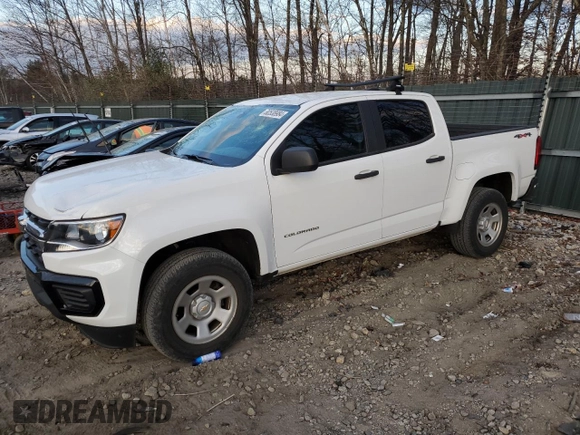 2021 Chevrolet Colorado 4WD Work Truck with VIN 1GCGTBEN3M1130067, listed as a Copart auction lot 80538984 with 54,124 mi miles and Salvage title. Bid and sale history available at DreamBid. Image 1.