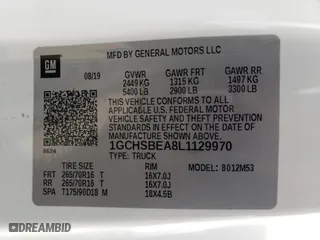 2020 Chevrolet Colorado 2WD Work Truck with VIN 1GCHSBEA8L1129970, listed as a Copart auction lot 49721745 with 105,111 mi miles and Salvage Title. Bid and sale history available at carsss.com. Image 14.