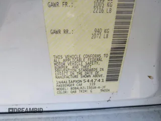 2013 Nissan Altima SV with VIN 1N4AL3APXDN544741, listed as a IAAI auction lot 41435981 with 18,990 mi miles and . Bid and sale history available at carsss.com. Image 9.