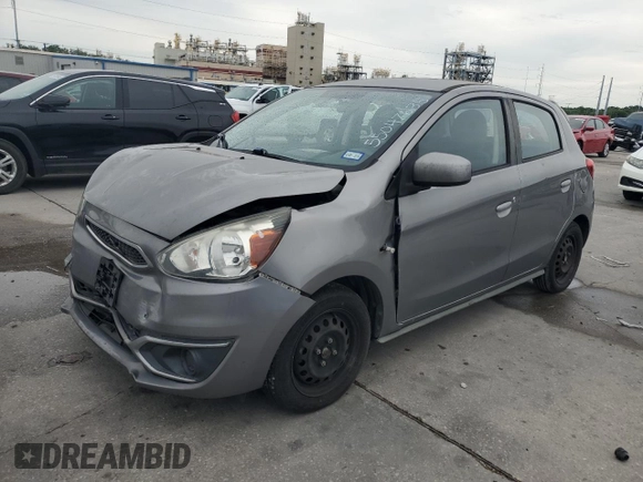 2018 Mitsubishi Mirage ES with VIN ML32A3HJ5JH004507, listed as a Copart auction lot 55047635 with 74,597 mi miles and Salvage title. Bid and sale history available at DreamBid. Image 1.
