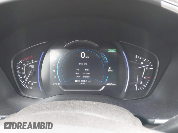 2019 Hyundai Santa Fe Ultimate with VIN 5NMS5CAD1KH000394, listed as a IAAI auction lot 41455421 with 42,886 mi miles and . Bid and sale history available at DreamBid. Image 7.