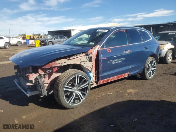 2019 Volvo XC60 R-Design with VIN LYV102RM6KB320967, listed as a Copart auction lot 43350595 with 65,640 mi miles and Salvage Title. Bid and sale history available at carsss.com. Image 1.