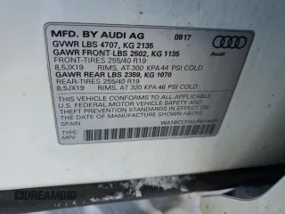 2018 Audi Q3 Premium with VIN WA1BCCFS0JR014031, listed as a Copart auction lot 87606595 with 52,690 mi miles and Salvage title. Bid and sale history available at DreamBid. Image 14.