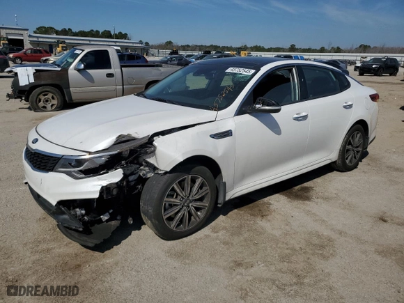 2019 Kia Optima EX with VIN 5XXGU4L17KG339919, listed as a Copart auction lot 45752545 with 73,853 mi miles and Salvage Title. Bid and sale history available at carsss.com. Image 1.