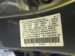 2019 Honda Civic Sedan LX with VIN 2HGFC2F61KH558416, listed as a IAAI auction lot 41636764 with 47,910 mi miles. Bid and sale history available at carsss.com. Image 9.