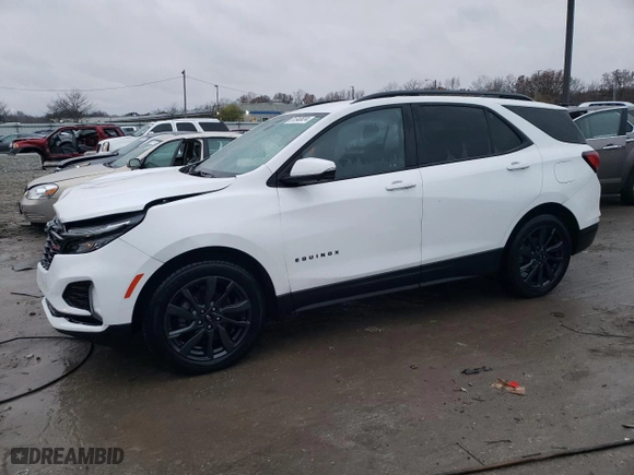 2022 Chevrolet Equinox RS with VIN 3GNAXMEV4NS193739, listed as a Copart auction lot 81340824 with 64,307 mi miles and Salvage Title. Bid and sale history available at carsss.com. Image 1.