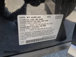 2023 Audi Q5 S line Premium with VIN WA1GAAFY9P2155489, listed as a Copart auction lot 58023625 with 18,513 mi miles and Salvage title. Bid and sale history available at DreamBid. Image 13.