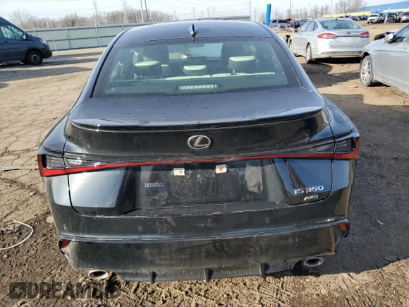 2023 Lexus IS with VIN JTHGZ1E26P5031110, listed as a Copart auction lot 47518905 with 9,498 mi miles and Salvage Title. Bid and sale history available at carsss.com. Image 6.
