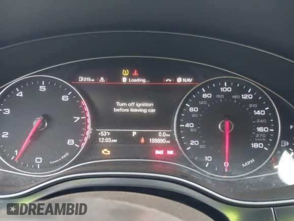 2014 Audi A7 3.0 Prestige with VIN WAU2GAFC5EN090233, listed as a IAAI auction lot 41565942 with 199,890 mi miles. Bid and sale history available at carsss.com. Image 7.