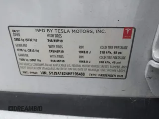 2017 Tesla Model S 100D z VIN 5YJSA1E24HF195488, wystawiony jako IAAI lot #42073744 z przebiegiem 108 577 mil mil oraz . Historia ofert i sprzedaży dostępna na DreamBid. Obrazek 9.