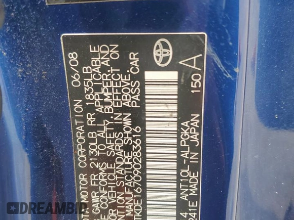 2009 Scion tC z VIN JTKDE167090283616, wystawiony jako Copart lot #57060115 z przebiegiem 119 227 mil mil oraz Czysty tytuł • Clean title. Historia ofert i sprzedaży dostępna na DreamBid. Obrazek 12.