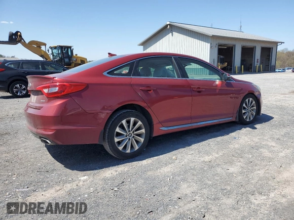 2016 Hyundai Sonata Sport with VIN 5NPE34AF9GH261907, listed as a Copart auction lot 52534385 with 100,644 mi miles and Salvage Title. Bid and sale history available at DreamBid. Image 3.