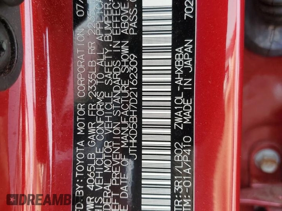 2013 Lexus CT 200h z VIN JTHKD5BH7D2162309, wystawiony jako Copart lot #57770765 z przebiegiem 67 900 mil mil oraz Szkoda całkowita • Salvage title. Historia ofert i sprzedaży dostępna na DreamBid. Obrazek 12.