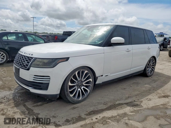 2018 Land Rover Range Rover z VIN SALGS5RE4JA381585, wystawiony jako Copart lot #60963545 z przebiegiem 76 529 mil mil oraz Czysty tytuł • Clean title. Historia ofert i sprzedaży dostępna na DreamBid. Obrazek 1.