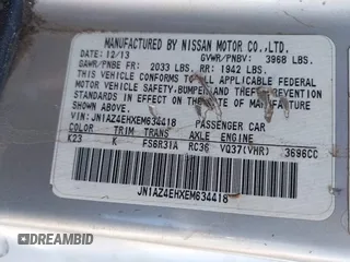 2014 Nissan 370Z Nismo with VIN JN1AZ4EHXEM634418, listed as a IAAI auction lot 41308580 with 84,074 mi miles and . Bid and sale history available at DreamBid. Image 9.