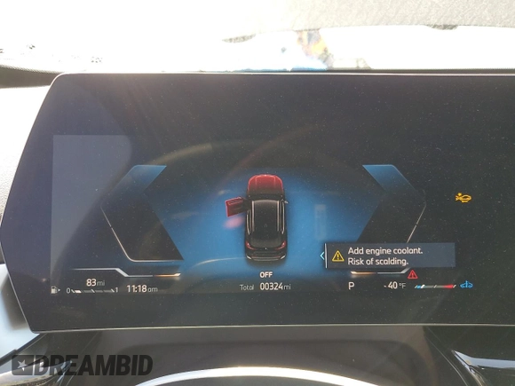 2025 BMW X1 xDrive28i z VIN WBX73EF06S5209777, wystawiony jako Copart lot #52076935 z przebiegiem 324 mil mil oraz Szkody całkowita. Historia ofert i sprzedaży dostępna na DreamBid. Obrazek 9.