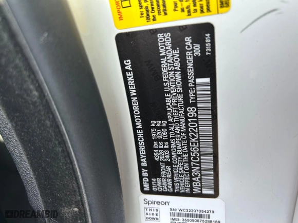 2014 BMW 4 Series 428i with VIN WBA3N7C56EK220198, listed as a Copart auction lot 46264435 with 103,654 mi miles and Clean Title. Bid and sale history available at carsss.com. Image 10.