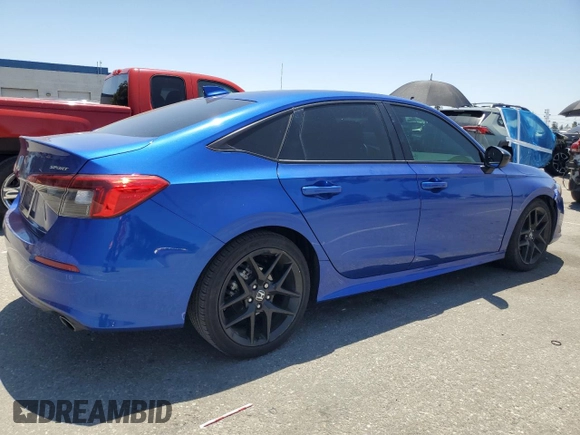 2023 Honda Civic Sport with VIN 2HGFE2F59PH533336, listed as a Copart auction lot 61692945 with 21,726 mi miles and Salvage title. Bid and sale history available at DreamBid. Image 3.