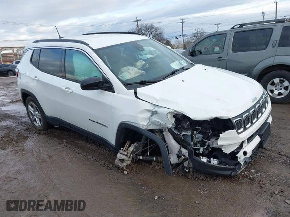 2023 Jeep Compass Latitude with VIN 3C4NJDBN6PT556992, listed as a IAAI auction lot 41226965 with 22,300 mi miles and . Bid and sale history available at DreamBid. Image 1.