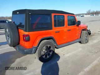 2018 Jeep Wrangler Unlimited Sahara with VIN 1C4HJXEN1JW198258, listed as a IAAI auction lot 41440346 with 44,469 mi miles and . Bid and sale history available at DreamBid. Image 4.