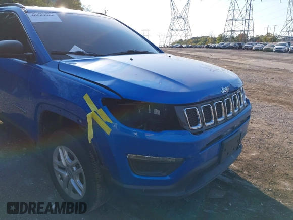 2021 Jeep Compass Sport with VIN 3C4NJDAB7MT509781, listed as a IAAI auction lot 40584066 with 67,661 mi miles and . Bid and sale history available at DreamBid. Image 17.