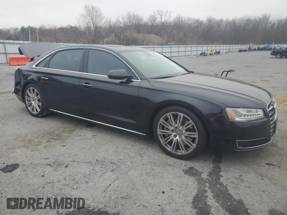 2015 Audi A8 L 3.0T with VIN WAU3GAFD3FN001094, listed as a Copart auction lot 49264345 with 87,184 mi miles and Salvage Title. Bid and sale history available at carsss.com. Image 4.