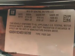 2014 Cadillac CTS Coupe with VIN 1G6DA1E34E0190788, listed as a IAAI auction lot 41382157 with 88,324 mi miles. Bid and sale history available at carsss.com. Image 9.