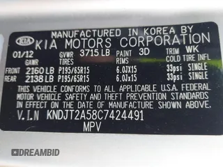 2012 Kia Soul z VIN KNDJT2A58C7424491, wystawiony jako IAAI lot #42340079 z przebiegiem 176 503 mil mil oraz . Historia ofert i sprzedaży dostępna na DreamBid. Obrazek 9.
