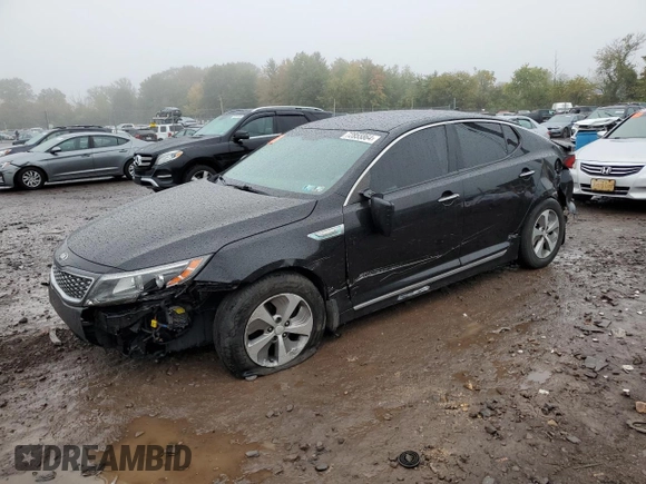 2015 Kia Optima Hybrid with VIN KNAGM4AD0F5082638, listed as a Copart auction lot 72855864 with 0 mi miles and Salvage Title. Bid and sale history available at carsss.com. Image 1.