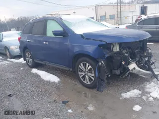 2017 Nissan Pathfinder SV with VIN 5N1DR2MN8HC634008, listed as a IAAI auction lot 41281853 with 1 mi miles. Bid and sale history available at carsss.com. Image 1.