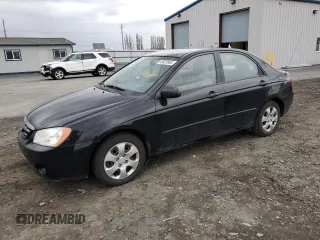 2006 Kia Spectra EX with VIN KNAFE121765363296, listed as a Copart auction lot 48929955 with 174,666 mi miles and Salvage Title. Bid and sale history available at carsss.com. Image 1.