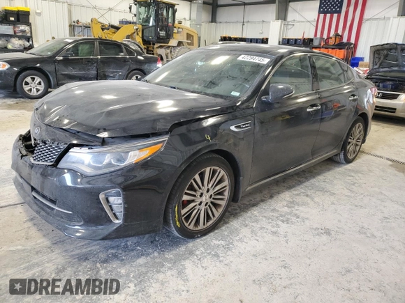 2018 Kia Optima SX with VIN 5XXGV4L24JG199414, listed as a Copart auction lot 42294745 with 65,698 mi miles and Salvage title. Bid and sale history available at DreamBid. Image 1.