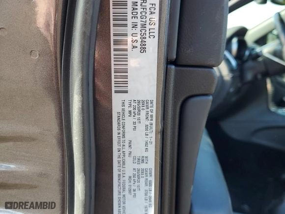 2021 Jeep Grand Cherokee Overland with VIN 1C4RJFCG7MC584885, listed as a Copart auction lot 47763045 with 45,509 mi miles and Salvage Title. Bid and sale history available at carsss.com. Image 14.