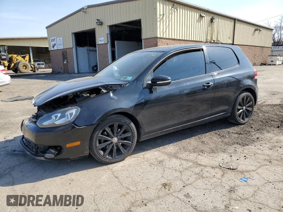 2012 Volkswagen Golf TDI w/Tech Pkg with VIN WVWMM7AJ1CW346839, listed as a Copart auction lot 48751445 with Not provided miles and Salvage title. Bid and sale history available at DreamBid. Image 1.