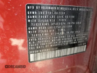 2022 Volkswagen Tiguan SE z VIN 3VV3B7AX8NM013029, wystawiony jako Copart lot #50613465 z przebiegiem 47 819 mil mil oraz Szkoda całkowita • Salvage title. Historia ofert i sprzedaży dostępna na DreamBid. Obrazek 13.
