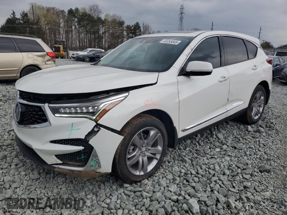 2021 Acura RDX w/Advance Package with VIN 5J8TC1H77ML019498, listed as a Copart auction lot 49355645 with 53,990 mi miles and Salvage Title. Bid and sale history available at carsss.com. Image 1.