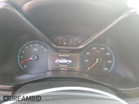 2020 GMC Canyon 4WD SLE with VIN 1GTG6CEN8L1172097, listed as a Copart auction lot 75794664 with 57,814 mi miles and Salvage Title. Bid and sale history available at carsss.com. Image 9.